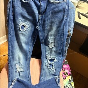Indigo Rein Distressed Blue Jeans